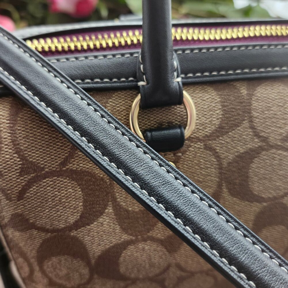 Coach X Disney Villain Patches Rowan Satchel - Signature Canvas & Gold Hardware - Picture 8 of 13